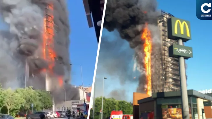 В Милане вспыхнуло 15-этажное здание