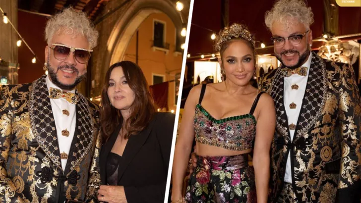 Філіп Кіркоров з Монікою Беллуччі і Джей Ло на показі Dolce & Gabbana в Італії