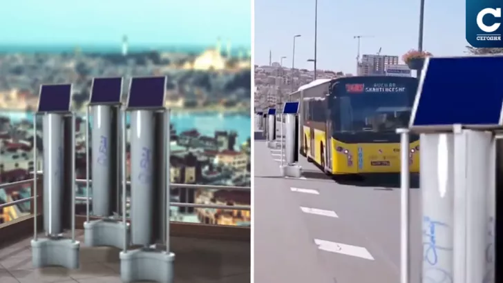 У Стамбулі встановили вітрогенератори, які виробляють енергію від руху автомобілів. Колаж: "Сьогодні"