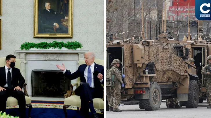 Український президент провів переговори з американським колегою, а Штати залишили захоплений талібами Афганістан / Фото: колаж "Сьогодні"