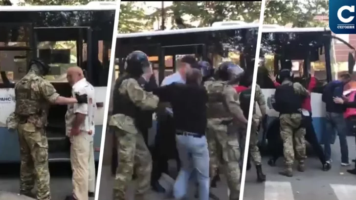 Кримські татари протестували проти затримання напередодні їх рідних і знайомих / Колаж "Сегодня"