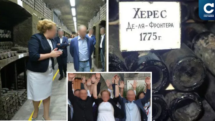 Пособница оккупантов ради Путина открыла бутылку за 100 тысяч долларов. Коллаж "Сегодня"