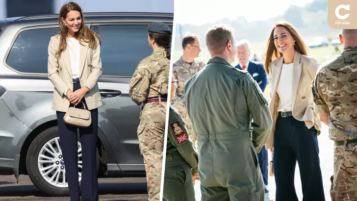Кейт Миддлтон в элегантном деловом образе встретилась с военными