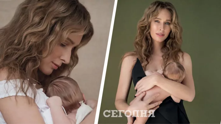 Катя Осадчая после первых родов