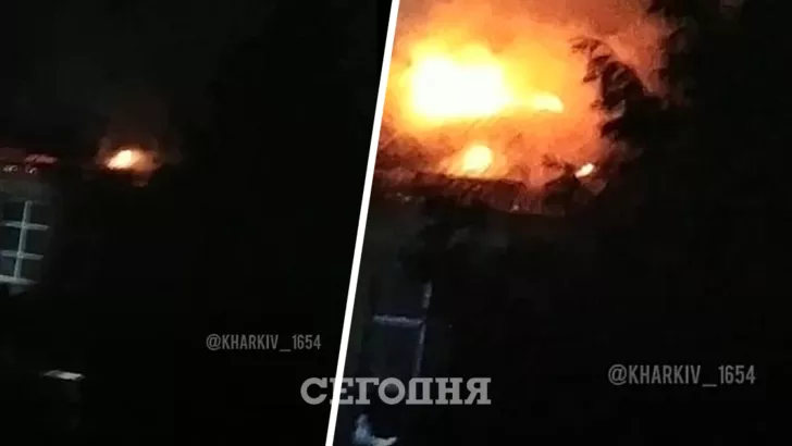 Пожежа в Чугуєві. Скріншот з відео