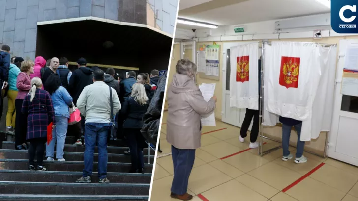 Росія незаконно залучила українців до голосування на виборах. Колаж "Сьогодні"