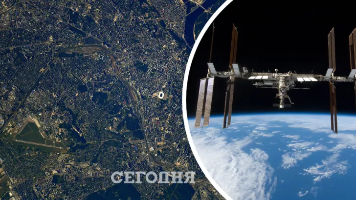 Астронавт Тома Песке сфотографировал Киев из космоса/Коллаж: Сегодня