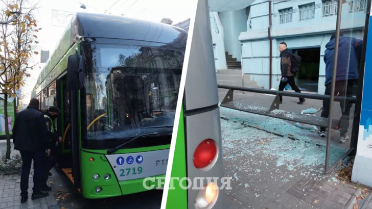 В Харькове троллейбус попал в ДТП