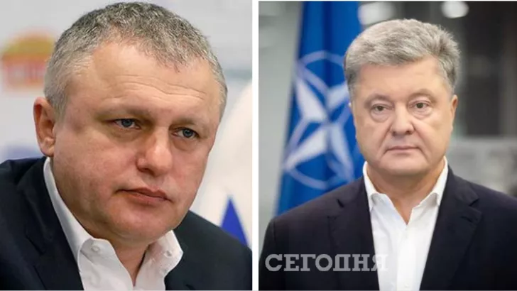 Зліва на фото Ігор Суркіс, праворуч - Петро Порошенко. Фото: колаж "Сьогодні"
