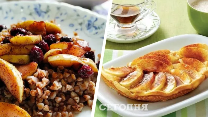 Омлет и гречка с яблоками - рецепты к завтраку