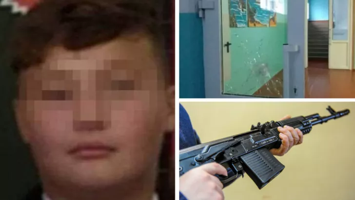 12-летний Дима Губаев взял у отца охотничий карабин "Сайга". Коллаж "Сегодня"