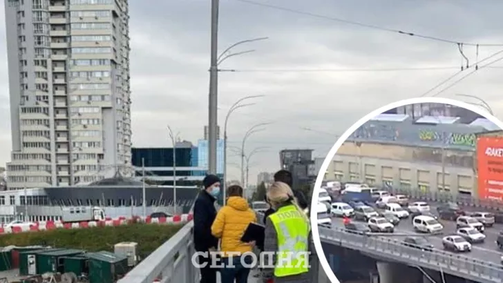 В Киеве на Шулявском мосту прошли следственные действия.