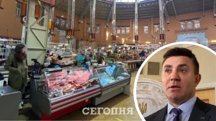 Нардеп Тищенко покупает продукты на Бессарабском рынке и не помнит цен / Коллаж "Сегодня"