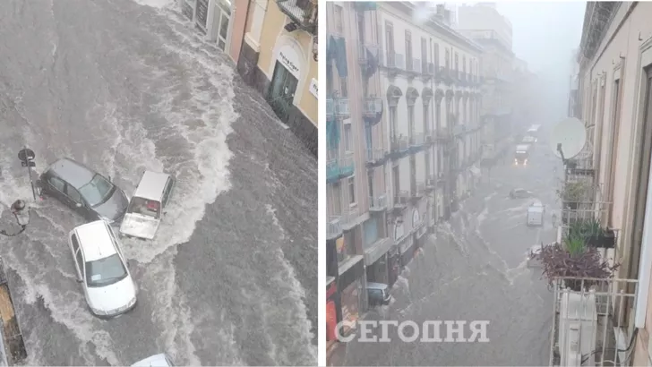 Південь Італії затопило. Фото: колаж "Сьогодні"