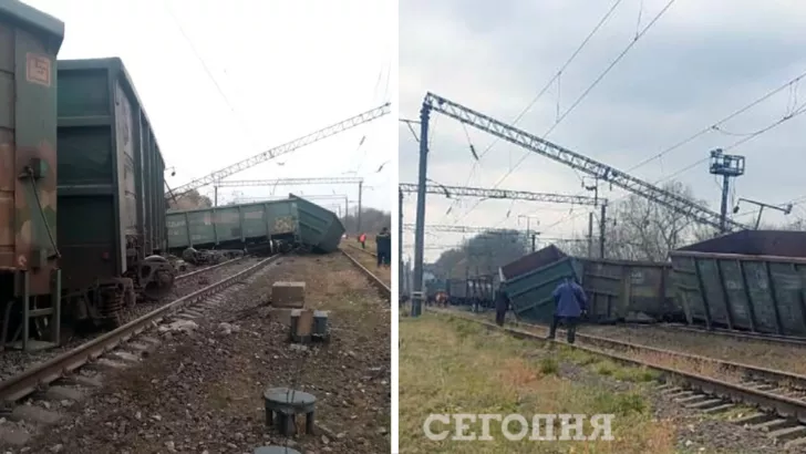 Грузовой поезд сошел с рельс  в Житомирской области.