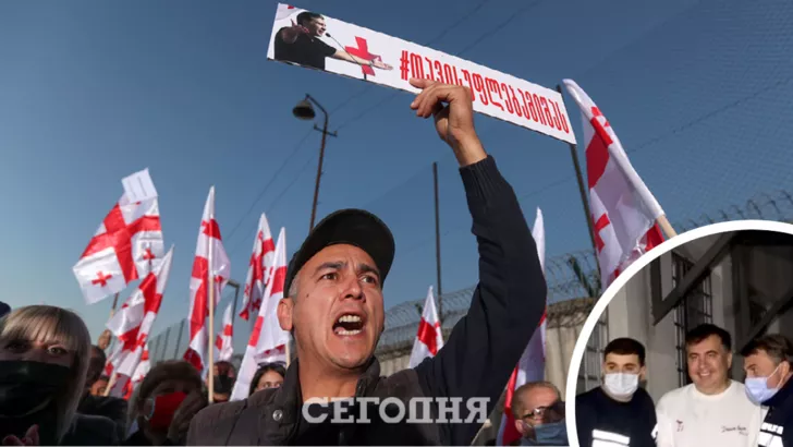 Саакашвили продолжает подбадривать сторонников / Фото Reuters / Коллаж "Сегодня"
