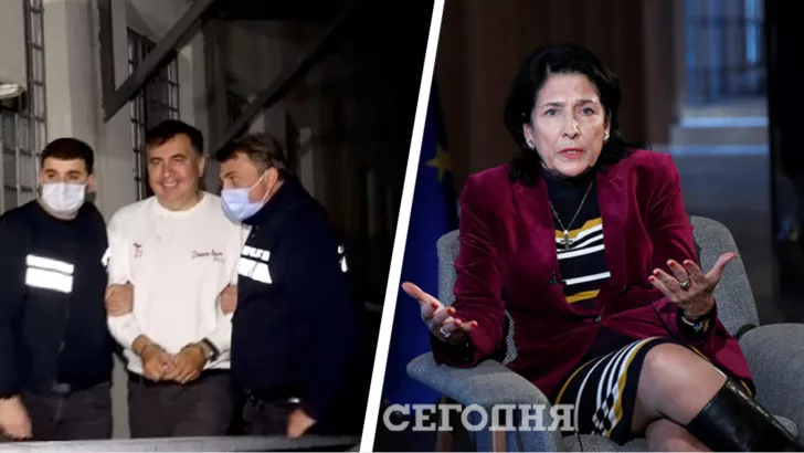 Зурабишвили не считает, что можно помиловать Саакашвили / Коллаж "Сегодня"