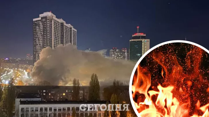 Заклад палає на проспекті Перемоги/Колаж: Сьогодні