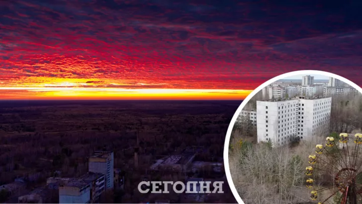 Закат солнца в Чернобыле/Коллаж "Сегодня"