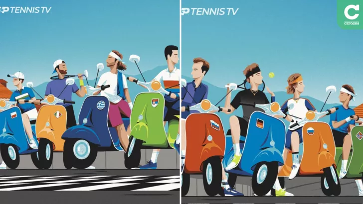 Теннисисты на Vespa