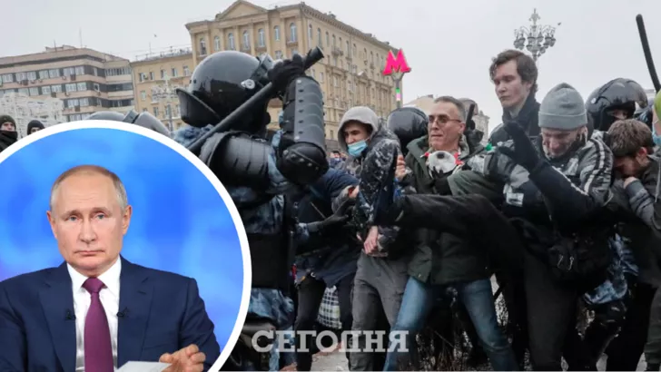 Путин сделал все, чтобы протестов в России не было / Коллаж "Сегодня"