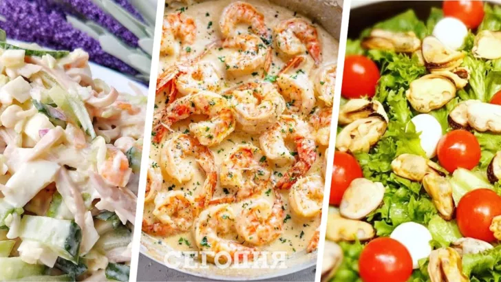 Салат с креветками и кальмарами: ТОП-7 простых и вкусных рецептов