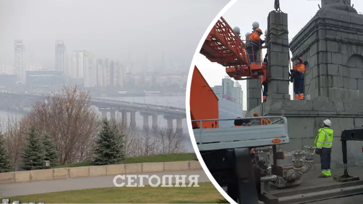 На мосту Патона у Києві помітили ремонтників.