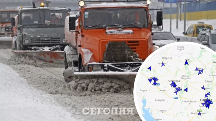 Первая карта расположения снегоуборочной техники заработала в Полтавской области.