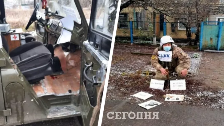 Оккупанты взорвали мину в Марьинке. Фото: коллаж "Сегодня"