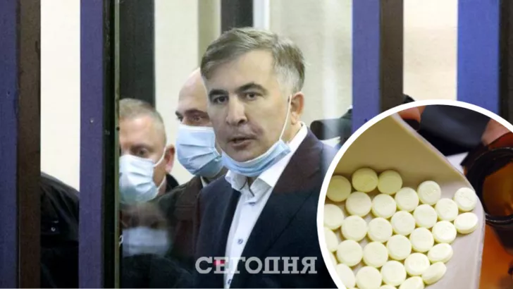 Михеил Саакашвили в суде. Фото: коллаж "Сегодня"