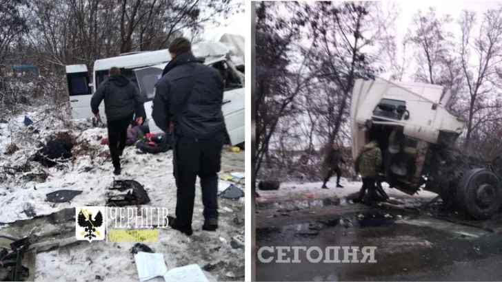 В страшном ДТП под Черниговом погибли 13 человек.