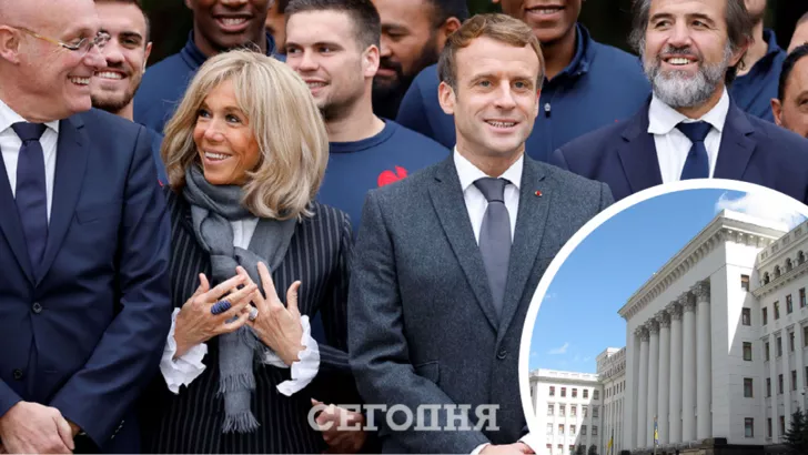 Офіційний візит президента передбачає приїзд і першої леді Франції/Фото Reuters/Колаж "Сьогодні"