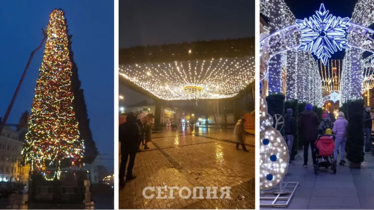 Міста України активно готуються до Нового року. Фото: колаж "Сьогодні"