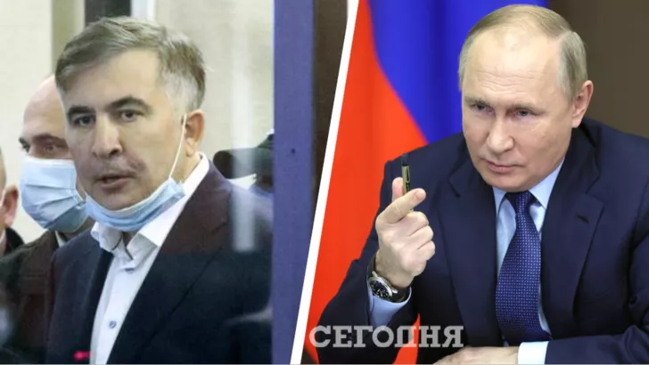 Михеил Саакашвили (слева) и Владимир Путин (справа). Фото: коллаж "Сегодня"