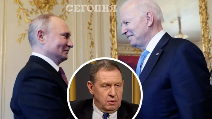 Илларионов (в кружочке) считает, что Путин и Байден торгуют Украиной. Коллаж "Сегодня"