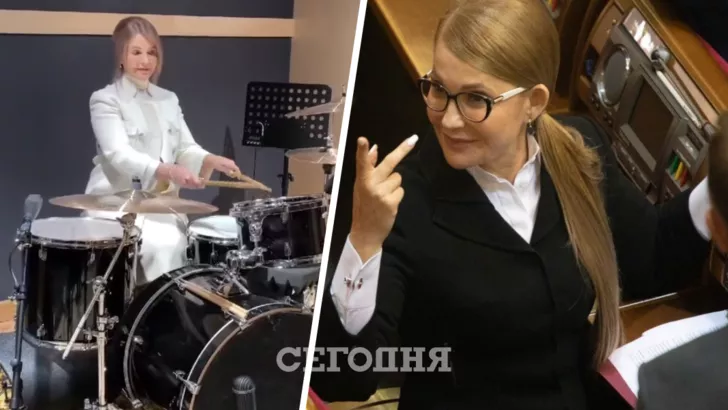Юлія Тимошенко постала у несподіваному образі музиканта. Колаж "Сьогодні"