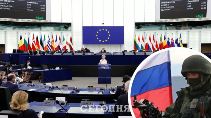 Парламент ЕС требует от Москвы отвести свои войска от границ Украины / Коллаж "Сегодня"