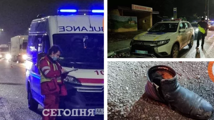 Правоохоронці з'ясовують всі обставини ДТП/Фото: Telegram-канал dtp.kiev.ua, колаж: "Сьогодні"