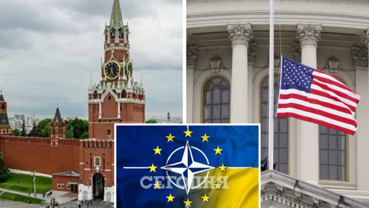 Москва пытается договориться с США, чтобы Украину не пустили в НАТО. Фото: коллаж "Сегодня"