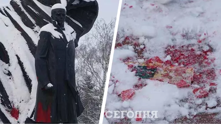 У Тернополі 21-річні парубки зіпсували пам'ятник. Фото: колаж "Сьогодні"