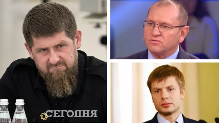 Рамзан Кадыров (слева), Евгений Шевченко (вверху справа), Алексей Гончаренко (внизу справа). Фото: коллаж "Сегодня"