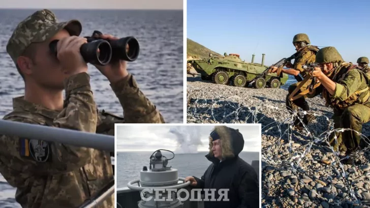 Наступ може розпочатися в Азовському морі з наступною висадкою росіян на український берег. Фото: колаж "Сьогодні"