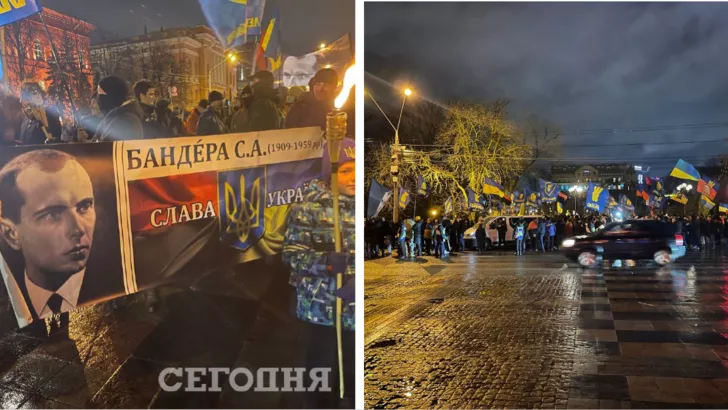 У Києві проходить марш на честь Степана Бандери.