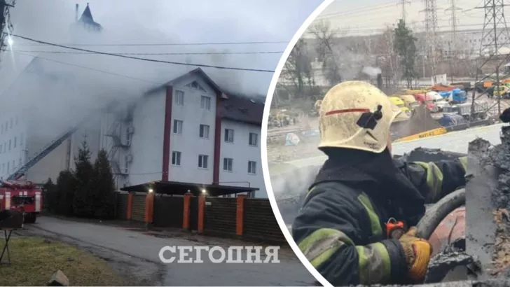 Под Киевом горит жилой дом. Фото: коллаж "Сегодня"
