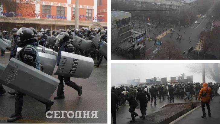 Акції протесту у Казахстані. Фото: колаж "Сьогодні"