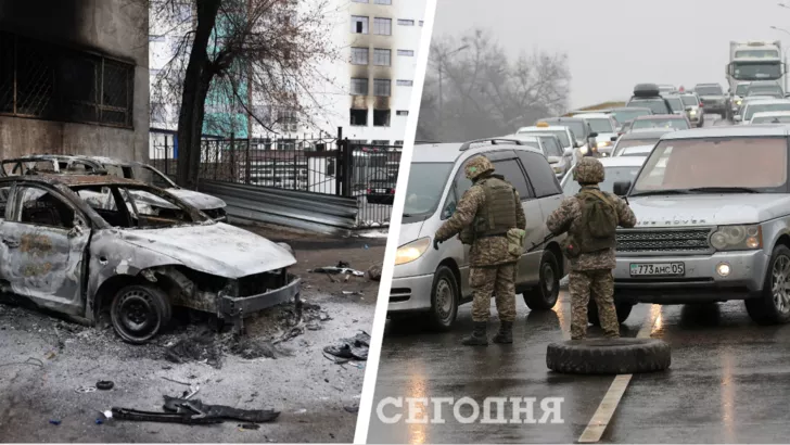 Въезды в Алматы перекрыты блокпостами / Фото ТАСС и Reuters / Коллаж "Сегодня"