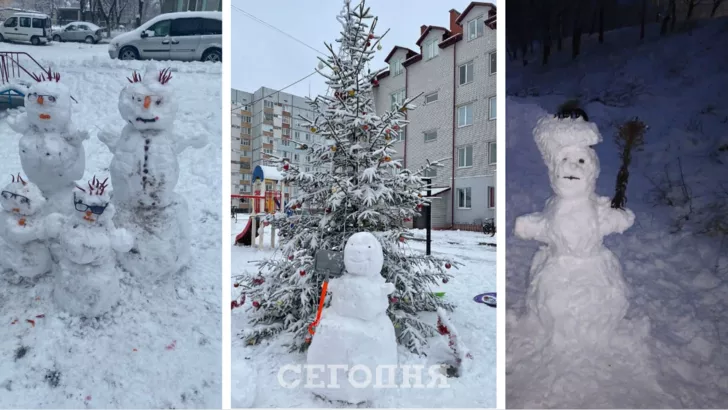 В Хмельницкой области проходит выставка снеговиков. Фото: коллаж "Сегодня"