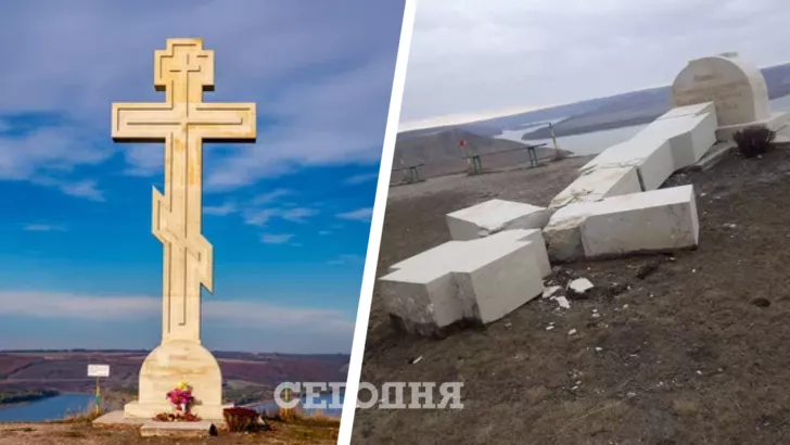 В Хмельницкой области упал огромный крест