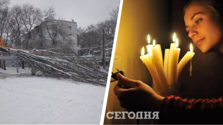 На території України через негоду люди сидять без світла. Фото: колаж "Сьогодні"