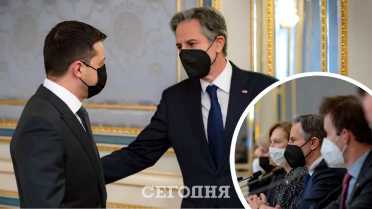 Зеленский провел переговоры с главой Госдепа Блинкеном. Фото: коллаж "Сегодня"